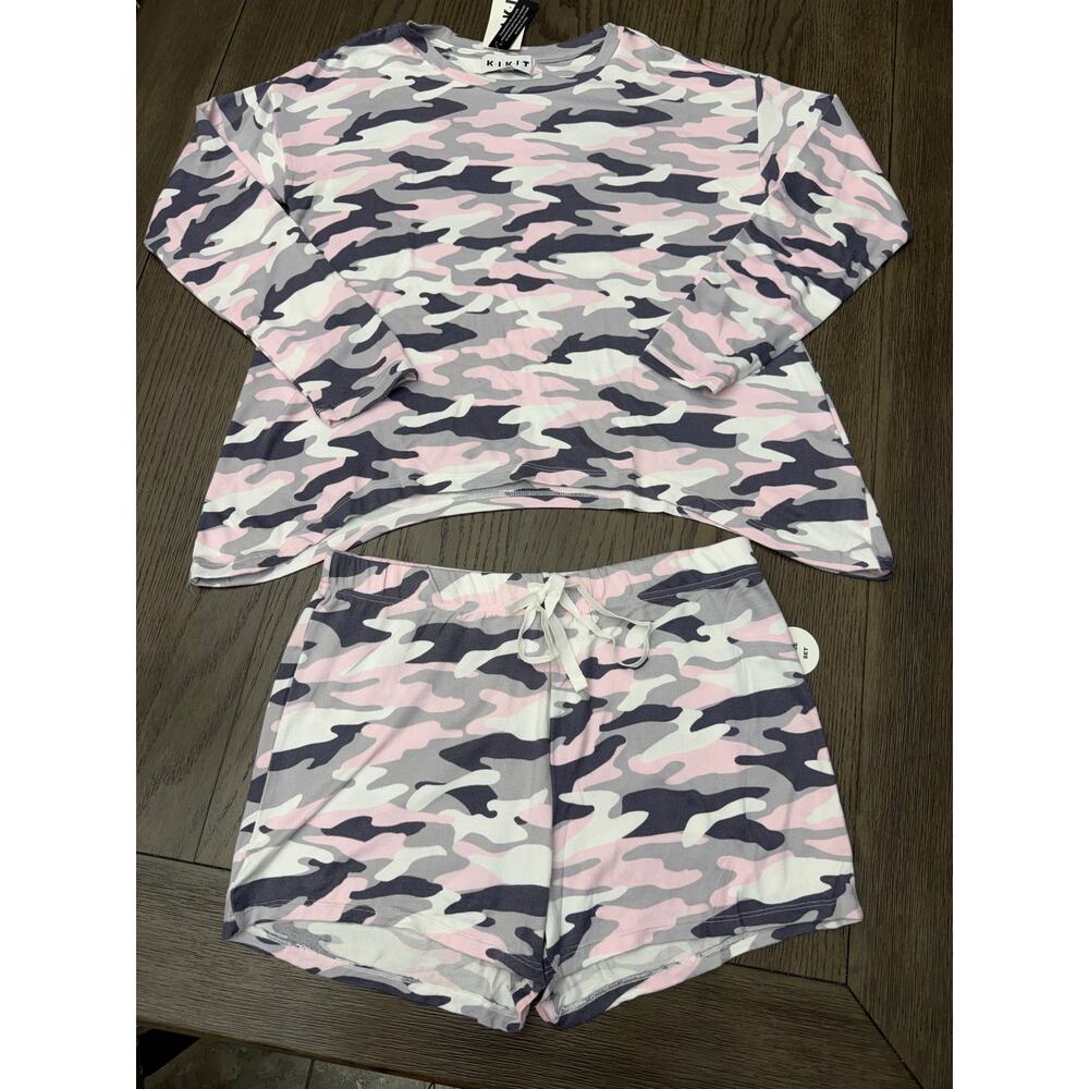 Women’s Pink Camo Pajama Set KIKIT NWT ⭐